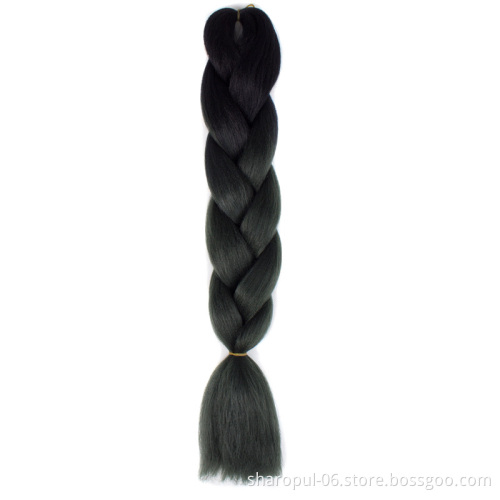 cheap price heat resistant Fiber 24inch 100gram Ombre Color twist braid crochet Box braid hair cheap synthetic braiding hair